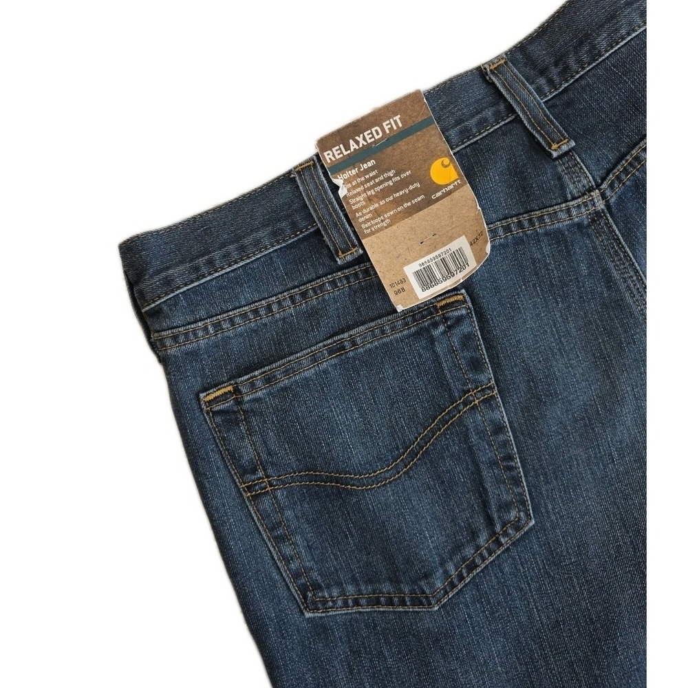 NWT Carhartt Holter Relaxed Fit Jeans Men 42X32 Blue Straight Leg 101483-968 NEW